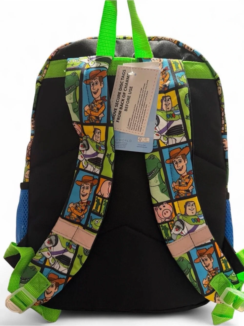 Bioworld Buzz Lightyear Kids Backpack - Green, Purple, Blue 16in H 12in W
